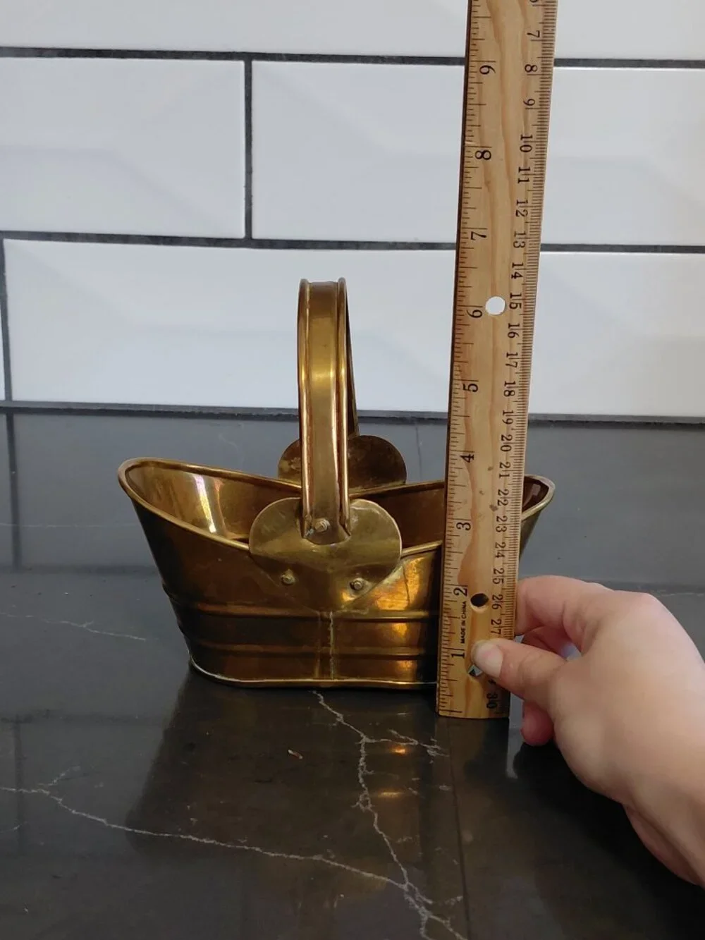 Small Vintage Brass Basket